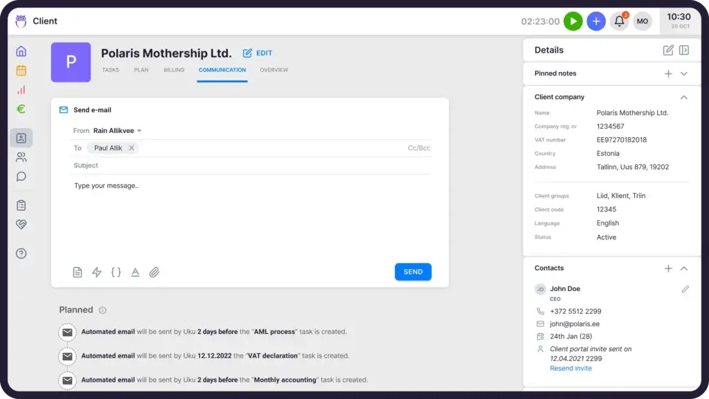 accounting email management