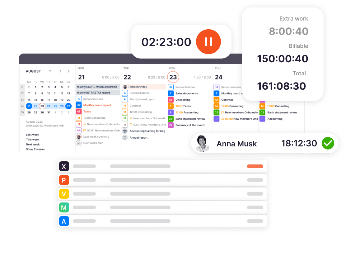 Effortless work management tool for tracking client work status, task assignments, and deadlines to ensure no missed tasks